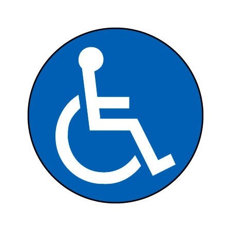 National Marker Co Walk On Floor Sign - Handicapped Symbol WFS26